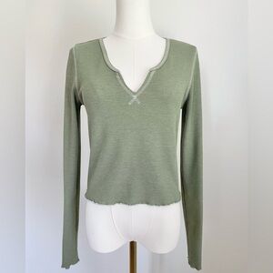 American Eagle Waffle Crop Top Size M